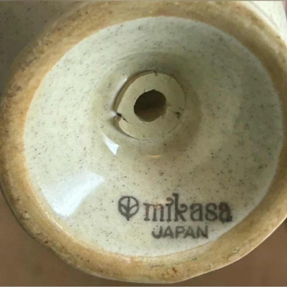 Vintage Mikasa Garden Club Salt & Pepper Shaker Set Speckled Beige Stoneware